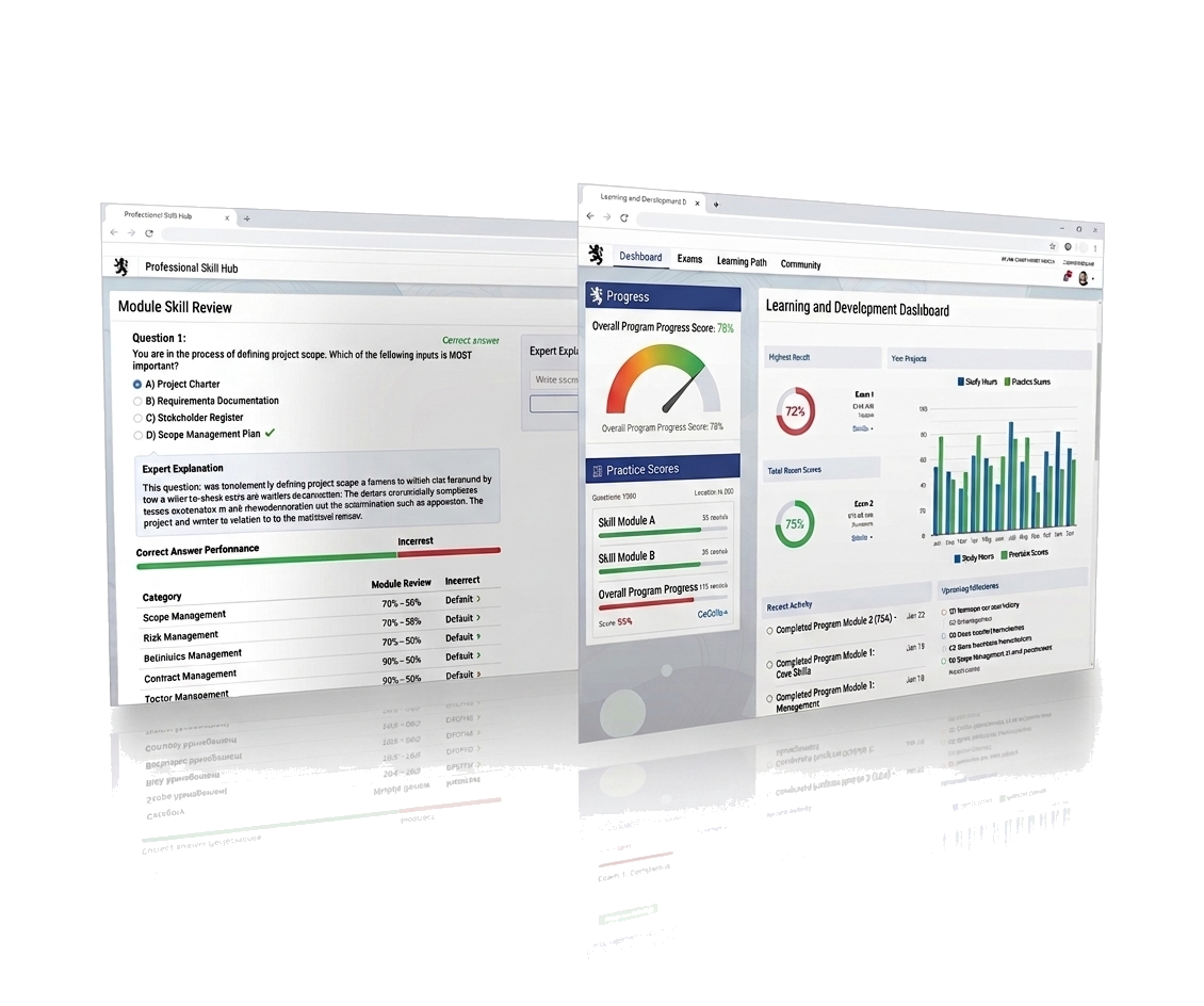 Golf Cert Exam progress dashboard preview